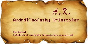 Andrásofszky Krisztofer névjegykártya