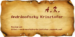 Andrásofszky Krisztofer névjegykártya